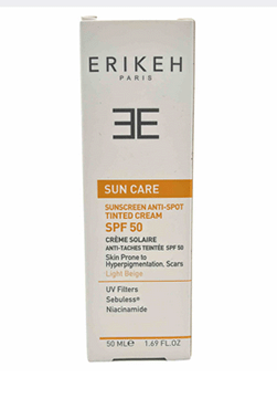 ضد آفتاب و ضد لک رنگی بژ روشن SPF50 اریکه 